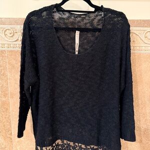 Aqua Black Knit Top